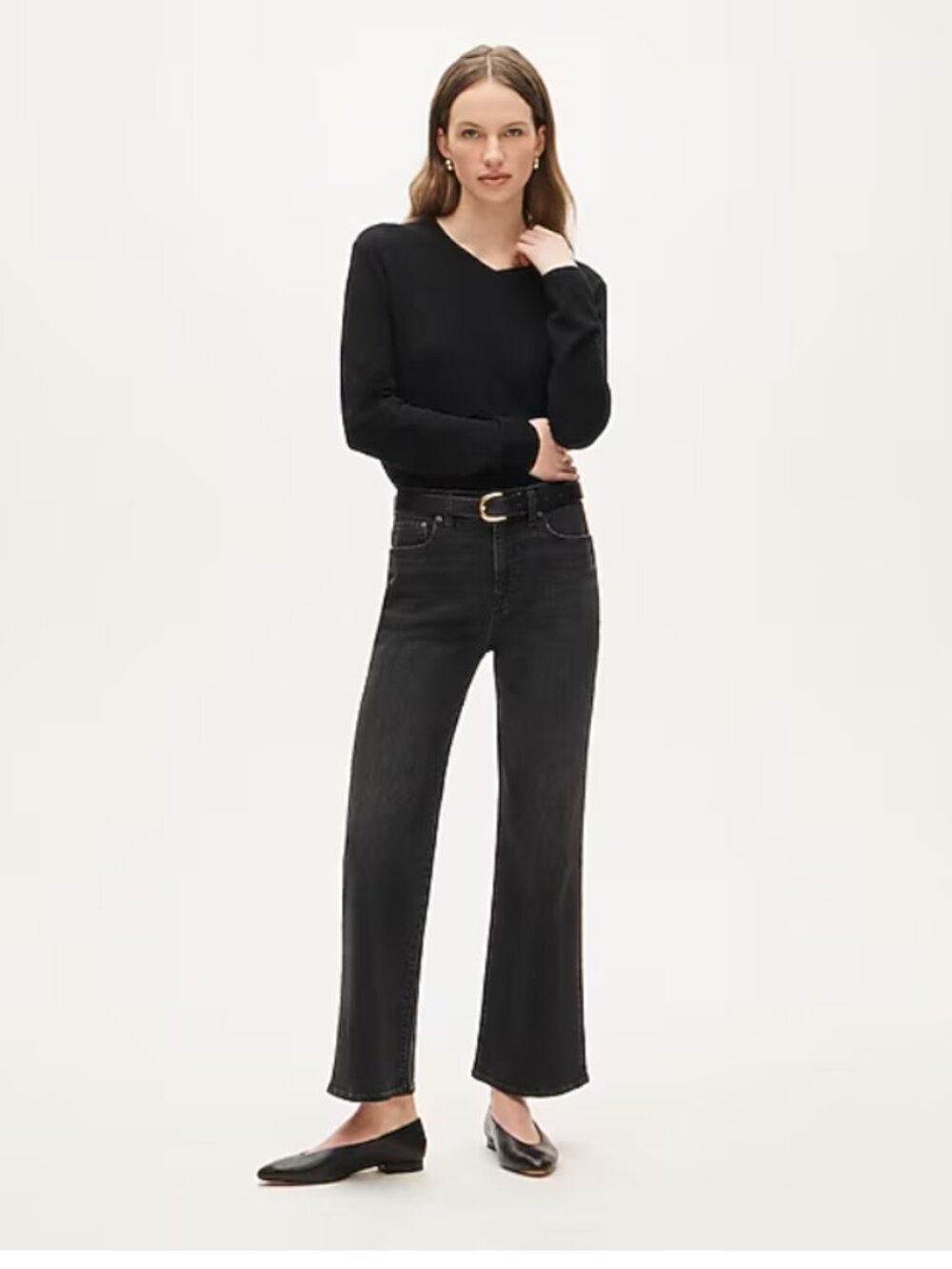 J.Crew Mid Rise Flare Crop Jeans Black Size 28 BJ824